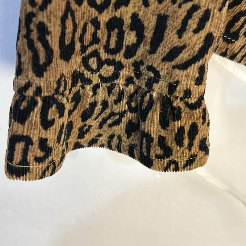 KIKIT jeans Cropped Corduroy Peplum Leopard Adorable Jacket -M-#0049 - Picture 6 of 13